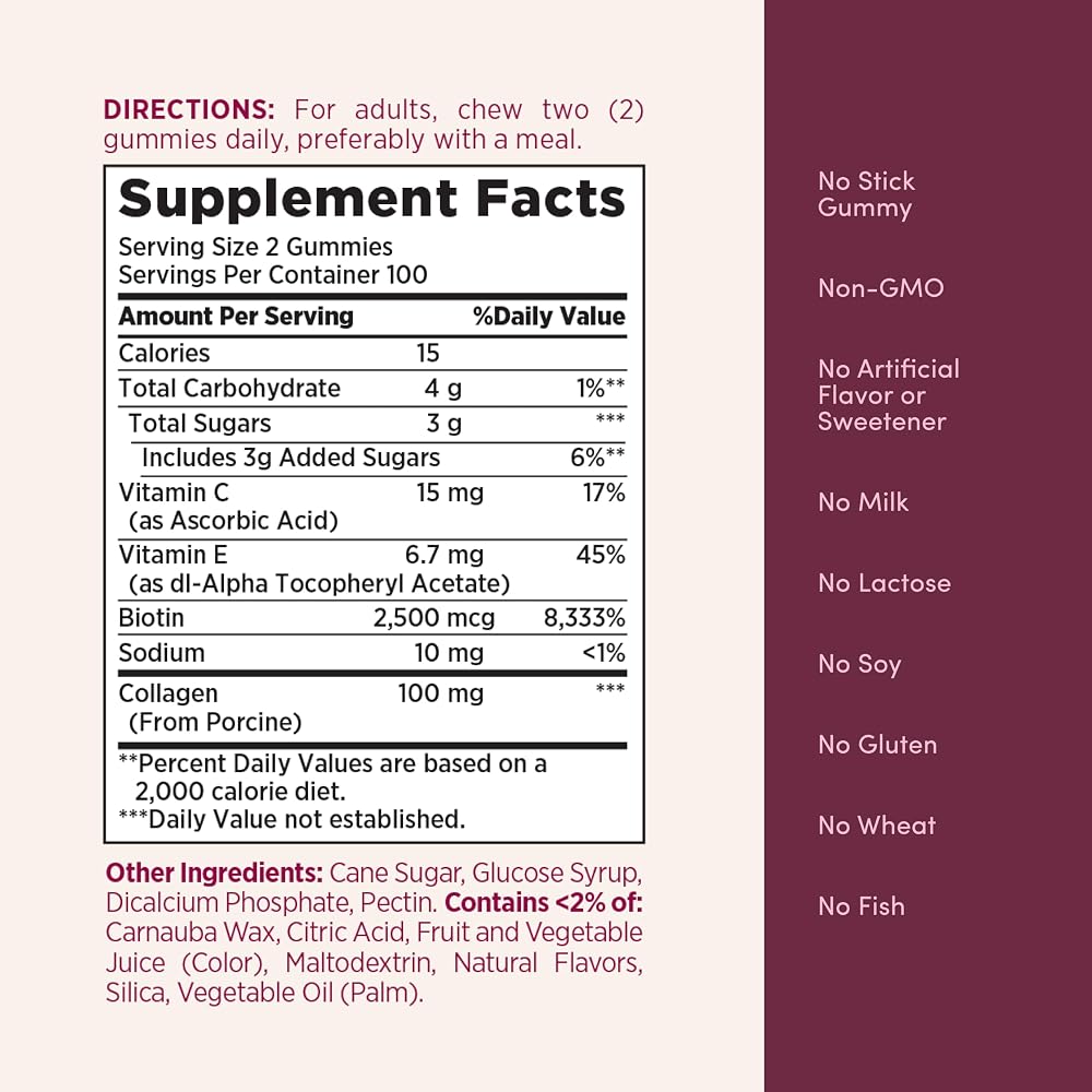 Nature's Bounty Optimal Solutions Hair, Skin & Nail Collagen Gummies - 200 Count - image 7