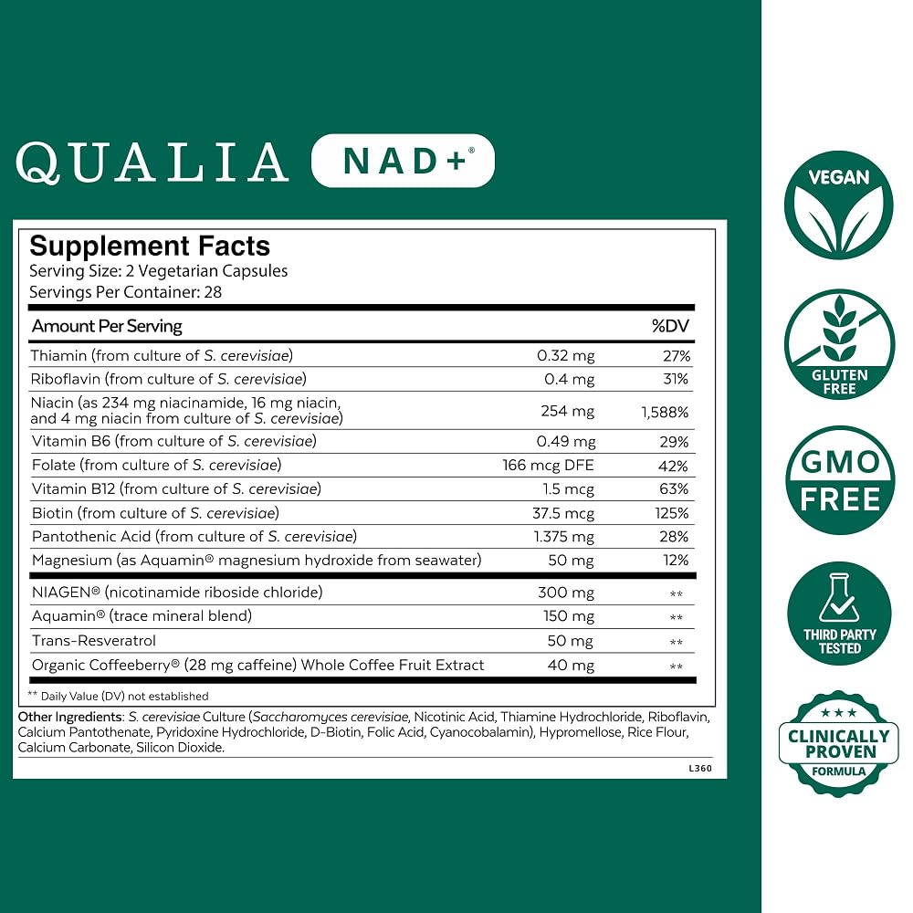 NEUROHACKER COLLECTIVE Qualia NAD+ Nicotinamide riboside nr Supplement