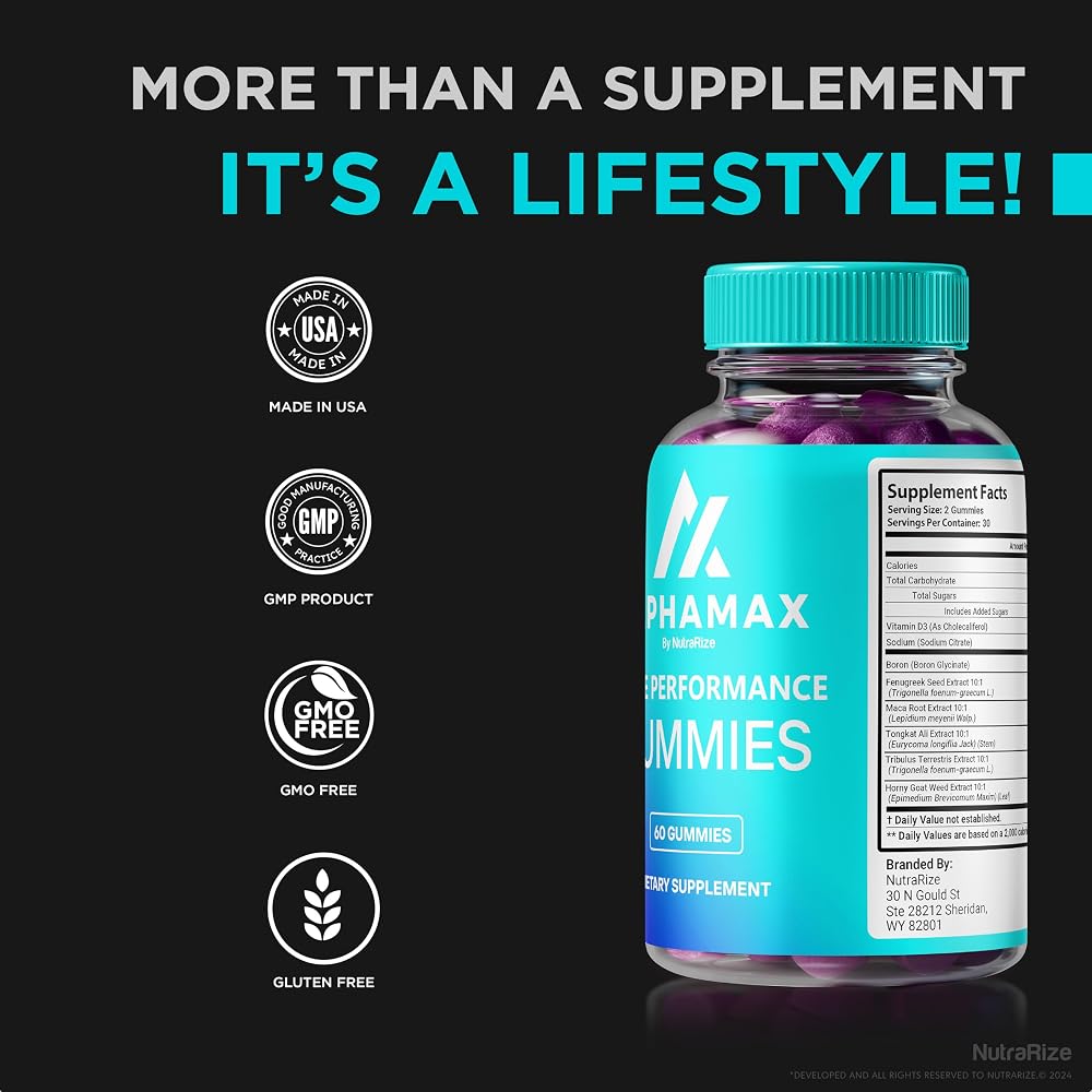 NutraRize Alpha Max Male Performance Gummies - 60 Gummies - image 7