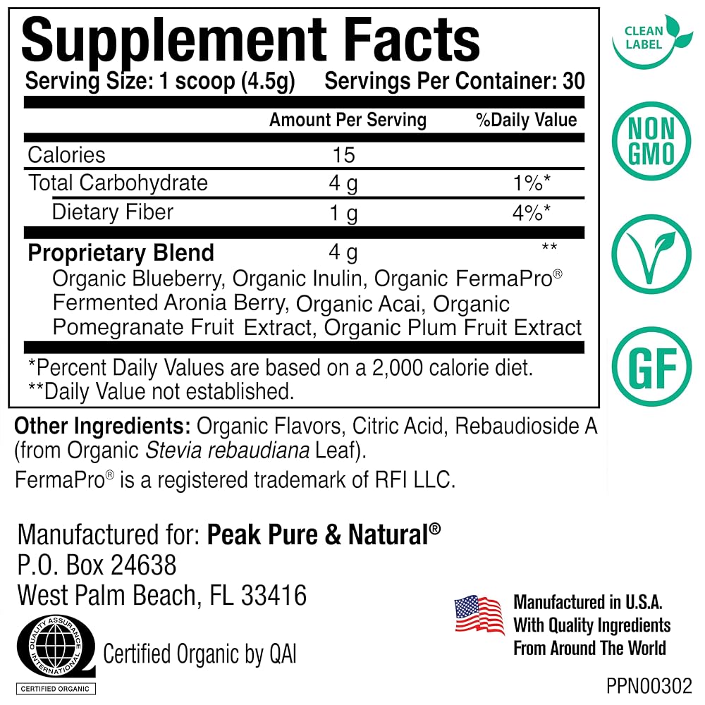 Peak Organic Superfruits Polyphenol Powder - 30 Servings - image 2