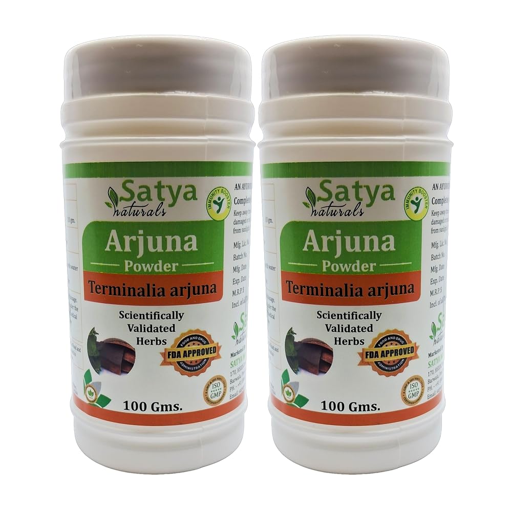 Satya Naturals Arjuna Powder Ayurvedic Herbal Supplement - 2 x 100g