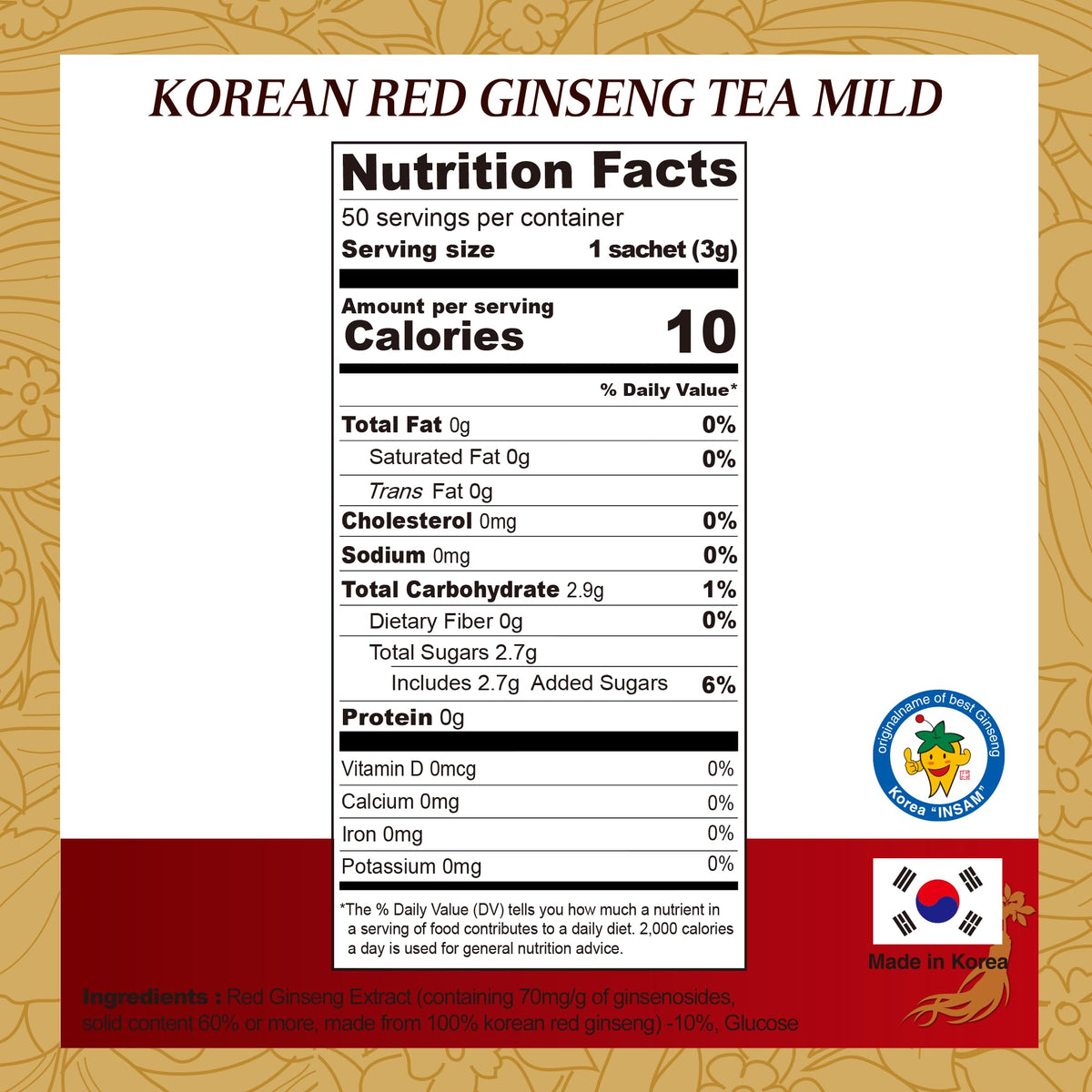 SAMSIDAE Korean Red Panax Ginseng Instant Tea - 50 Sachets - image 12
