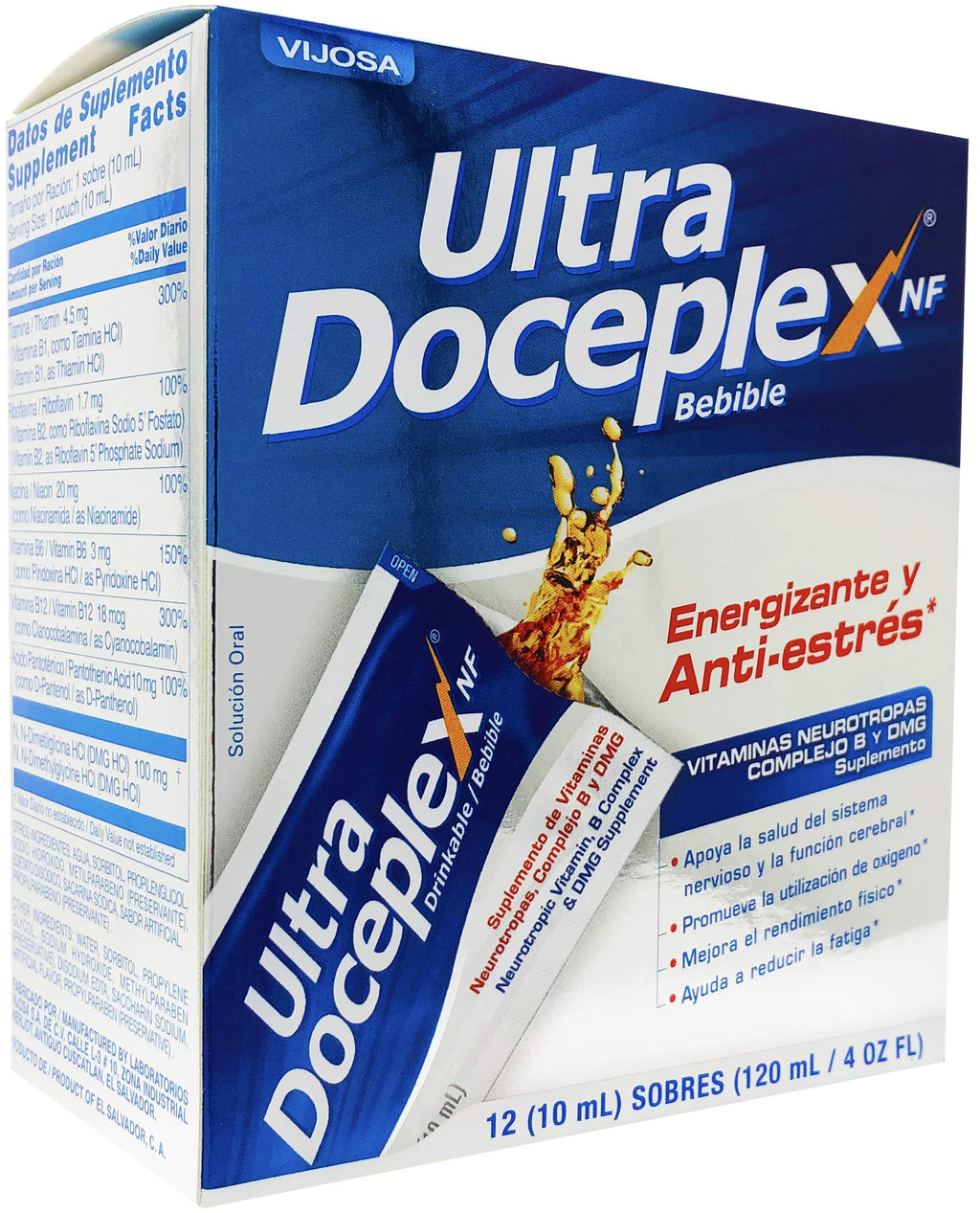 VIJOSA Ultra Doceplex Energy B Complex Liquid Pouches - 12 Pack