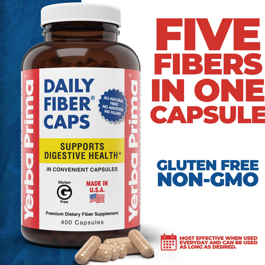 Yerba Prima Daily Fiber Caps Formula - 400 Capsules - image 4