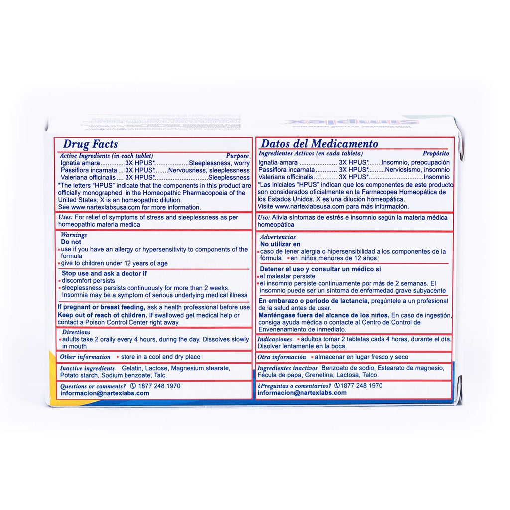 Nartex Simplex Homeopathic Sedative Tablets - 60 Count - image 3