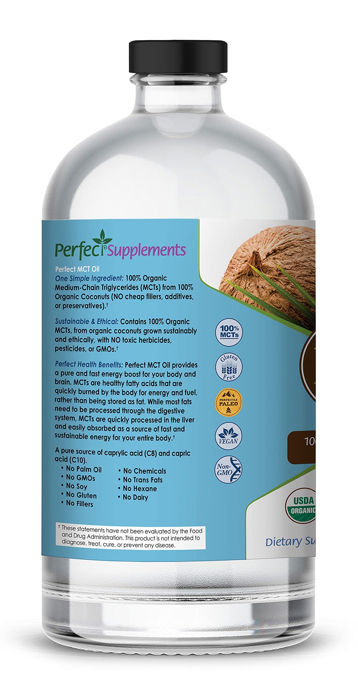 Perfect Supplements MCT Oil Organic Coconut - 30 Fl Oz - image 3