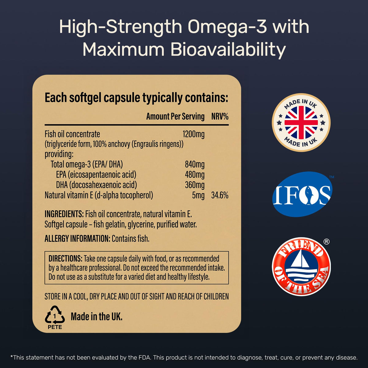 Inessa Omega 3 Fish Oil 1200mg - 60 Capsules - image 3
