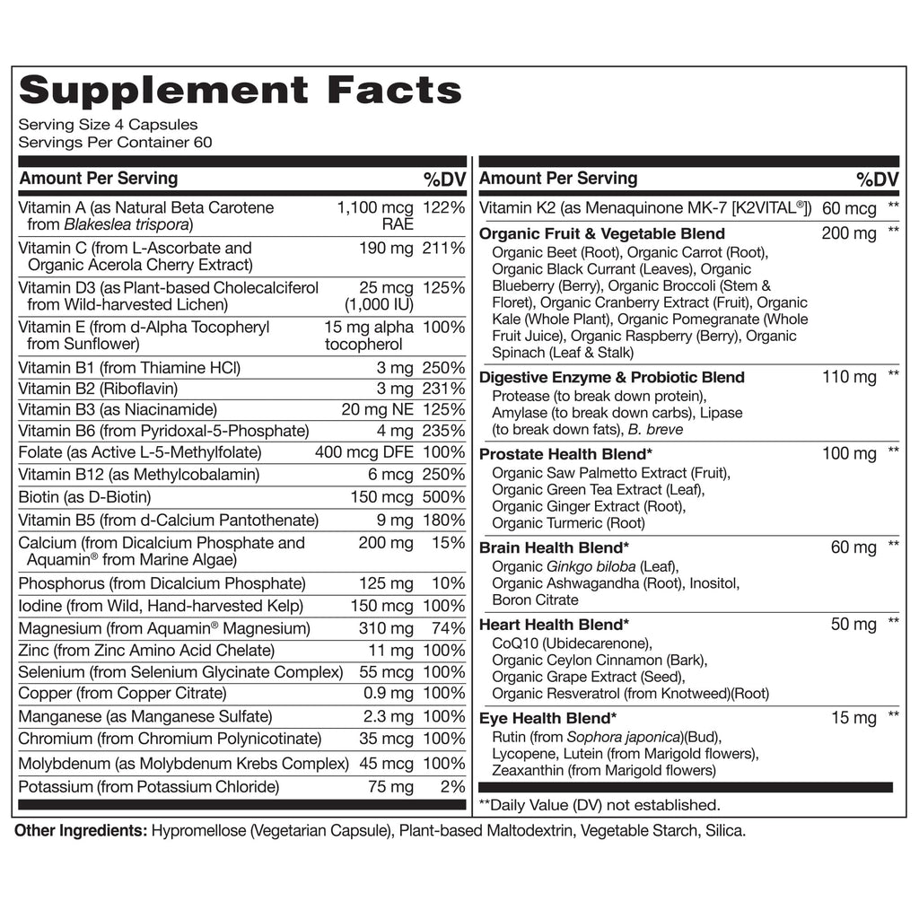 NATURELO Men's Multivitamin 50+ - 240 Vegetarian Capsules - image 3