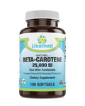 Livamed Natural Beta Carotene 25,000 IU - 100 Softgels
