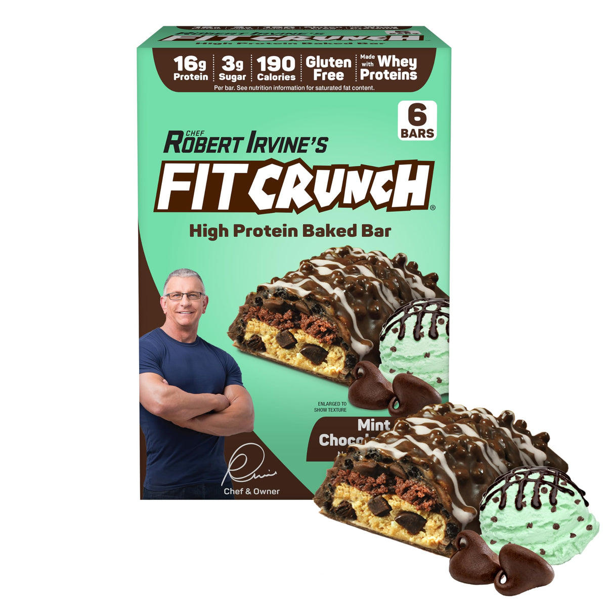 Fit Crunch Snack Size Protein Bar Mint Chocolate Chip - 6 Bars