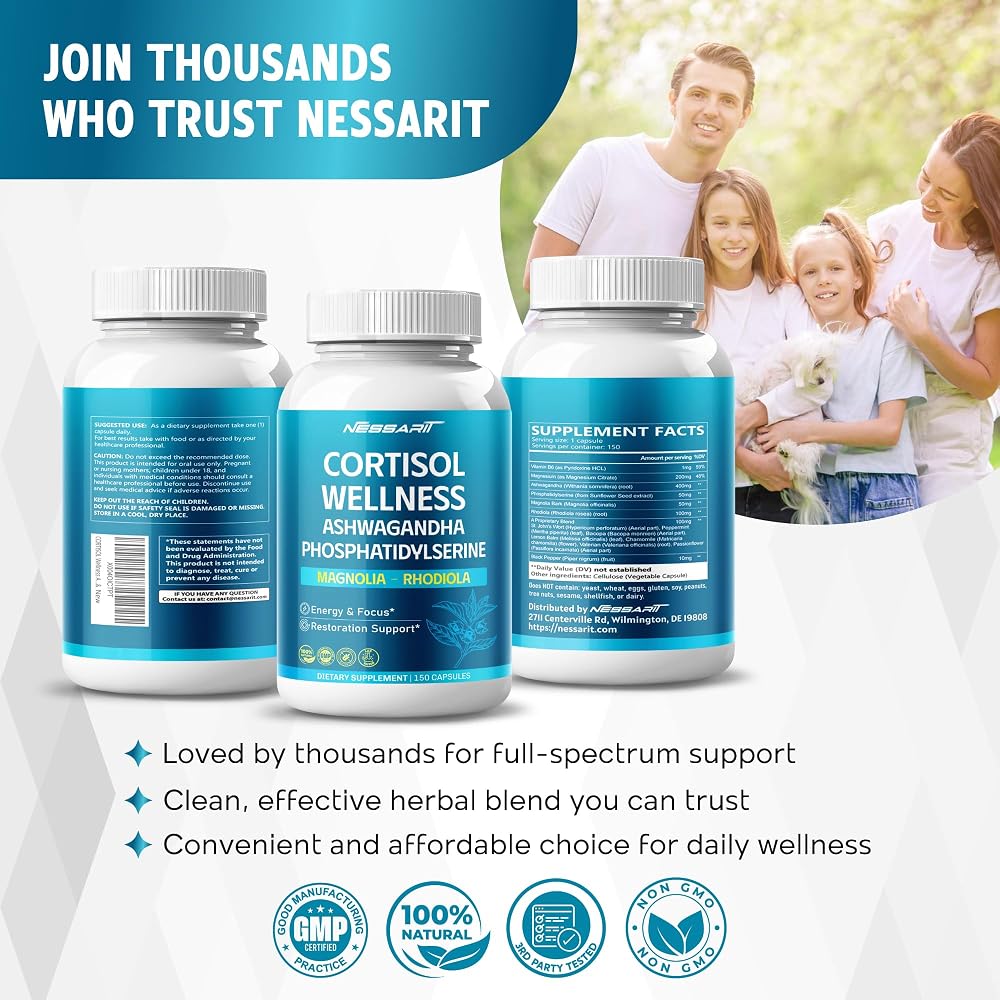 Nessarit Complete 14-in-1 Cortisol Wellness Ashwagandha - 150 Capsules - image 8