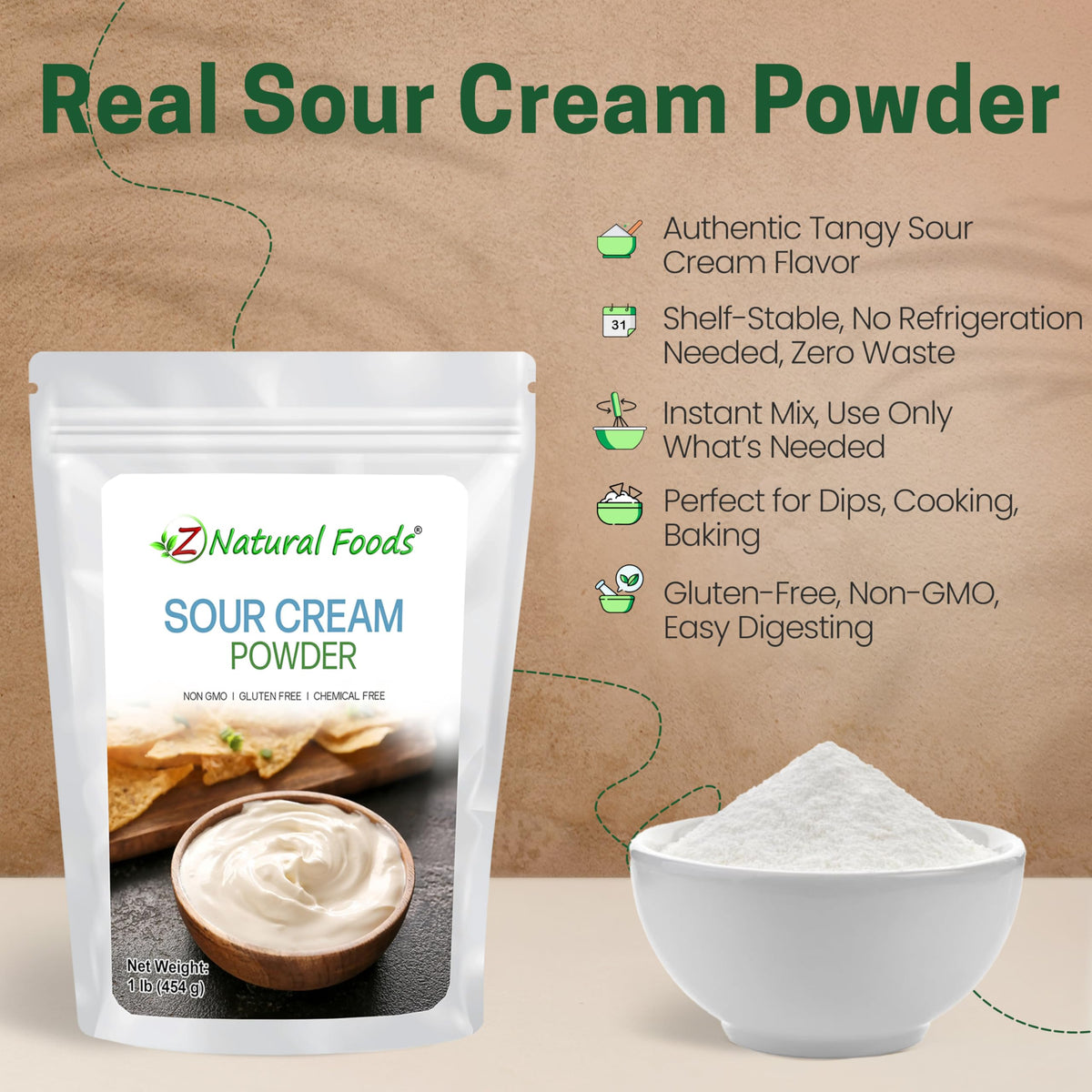 Z Natural Foods Sour Cream Powder - 16 Ounce - image 3