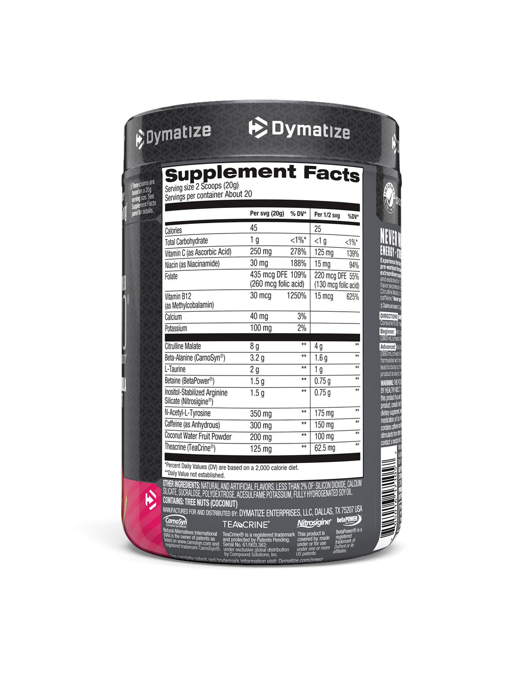 Dymatize PreW.O. Pre-Workout Powder Cherry Watermelon - 400g - image 3