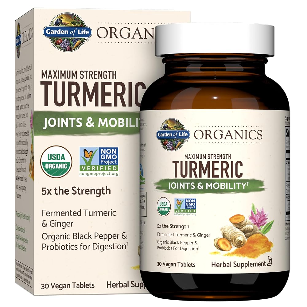 Garden of Life Organics Maximum Strength Turmeric Joints & Mobility - 30 Tablets
