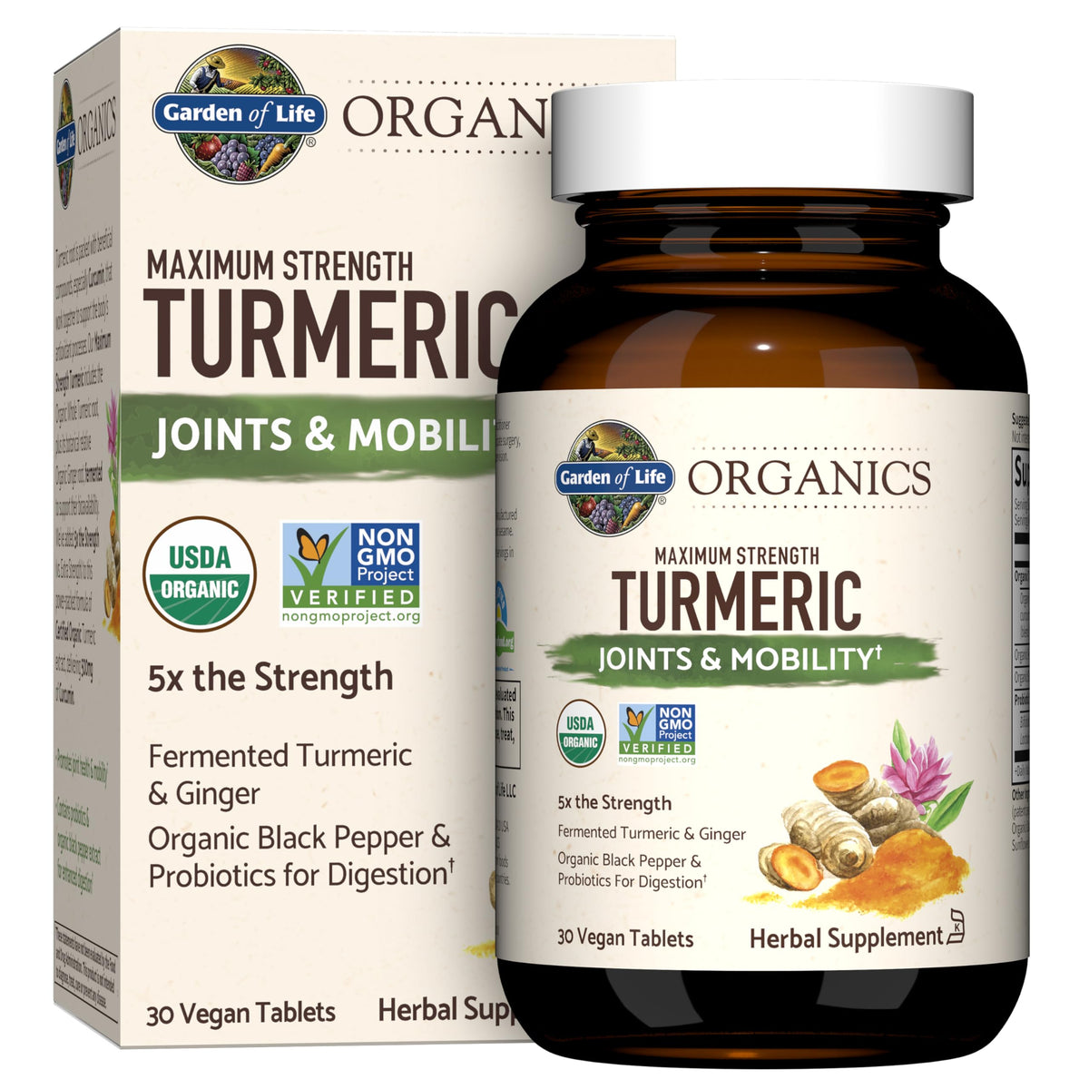 Garden of Life Organics Maximum Strength Turmeric Joints & Mobility - 30 Tablets