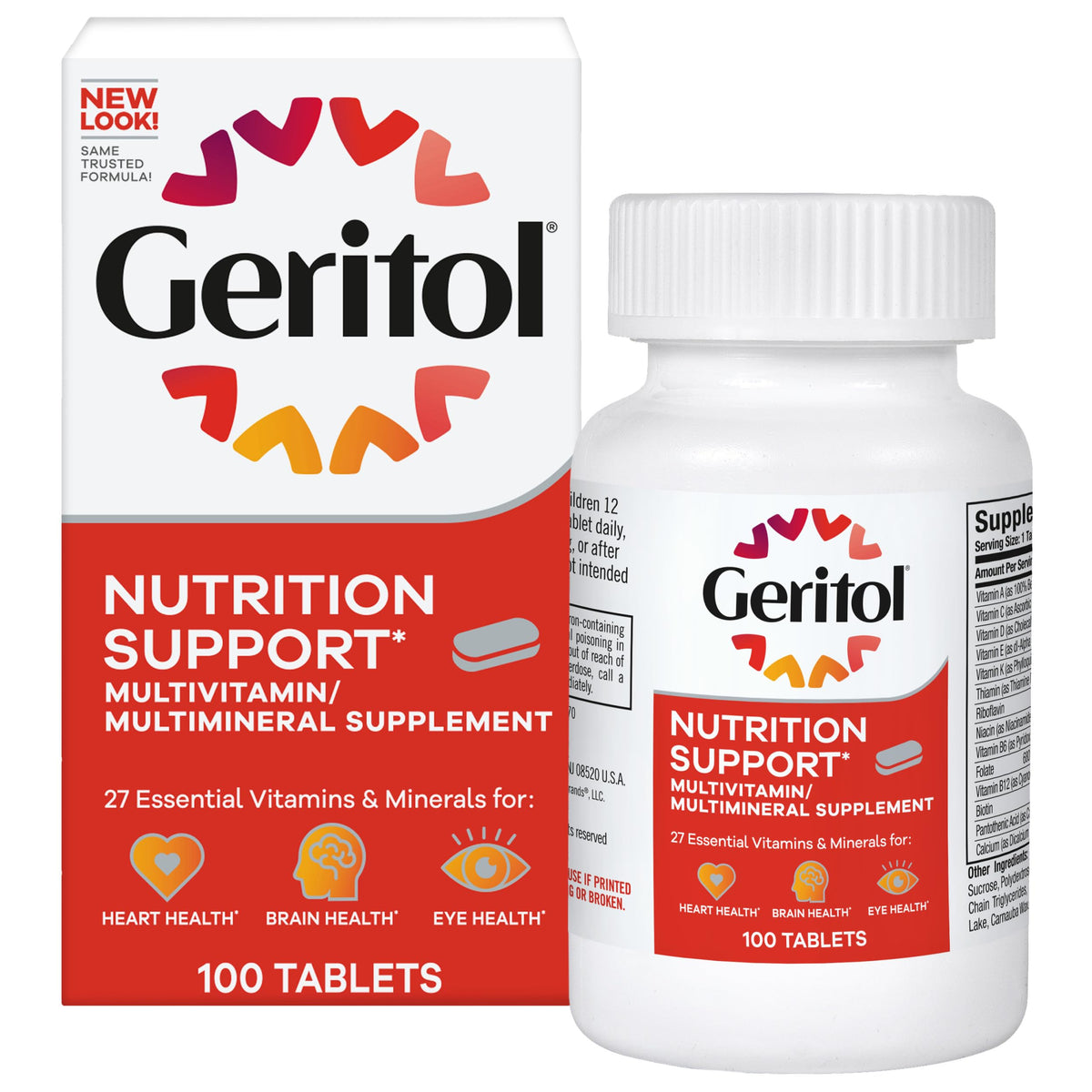 Geritol Multivitamin Supplement 27 Essential Vitamins & Minerals - 100 Tablets