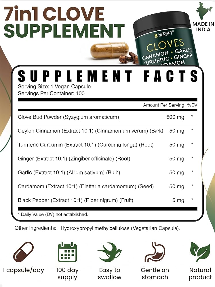 Herbpy 7in1 Clove Supplement 500mg - 100 Capsules - image 6