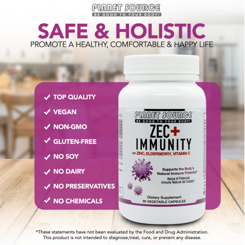 Planet Source ZEC+ Immunity Supplement with Zinc, Elderberry & Vitamin C - image 2