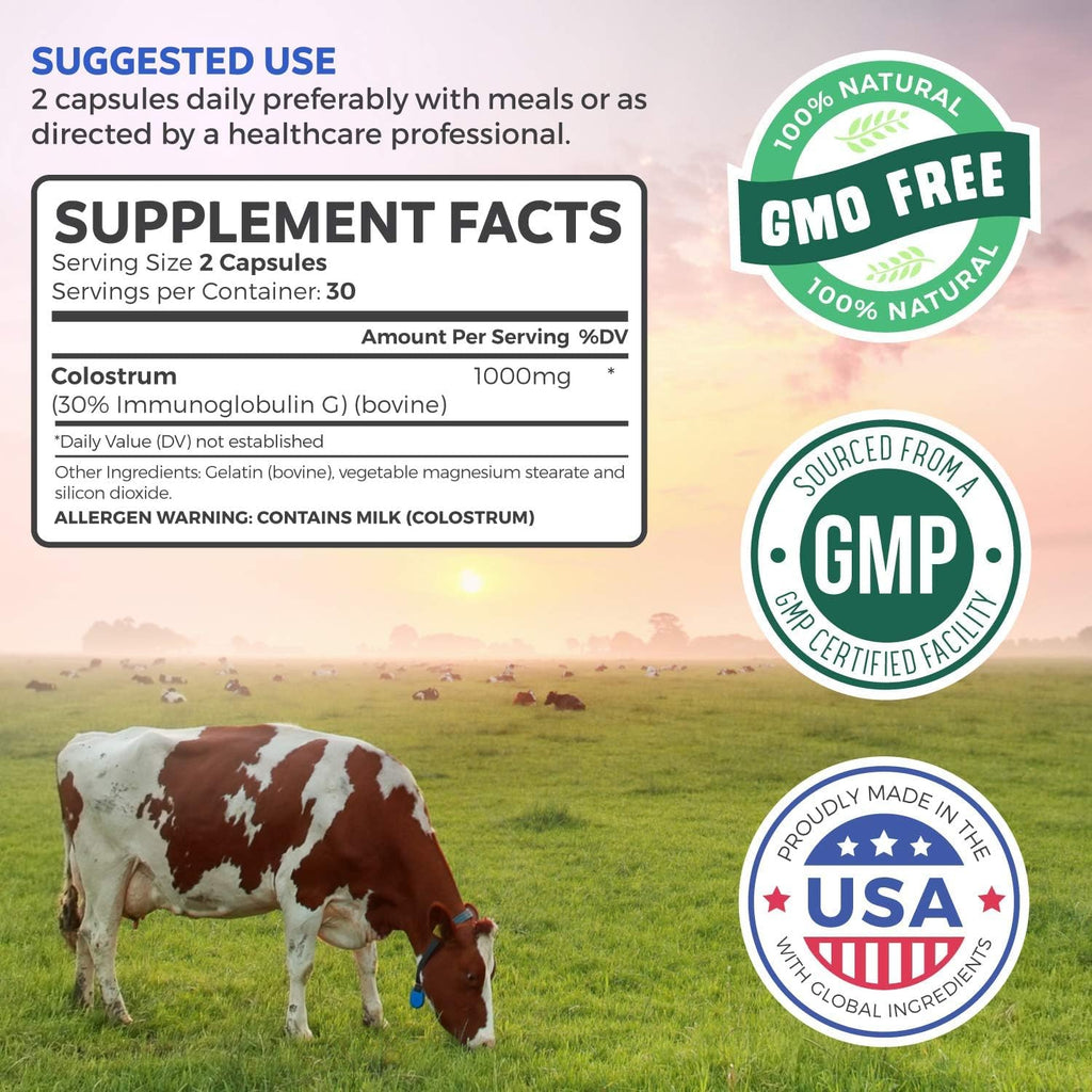 Healths Harmony Bovine Colostrum Supplement 1000mg - 60 Capsules - image 5