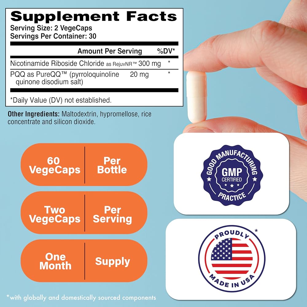 Health Thru Nutrition NAD+ Activator with NR and PQQ - 60 Capsules - image 2