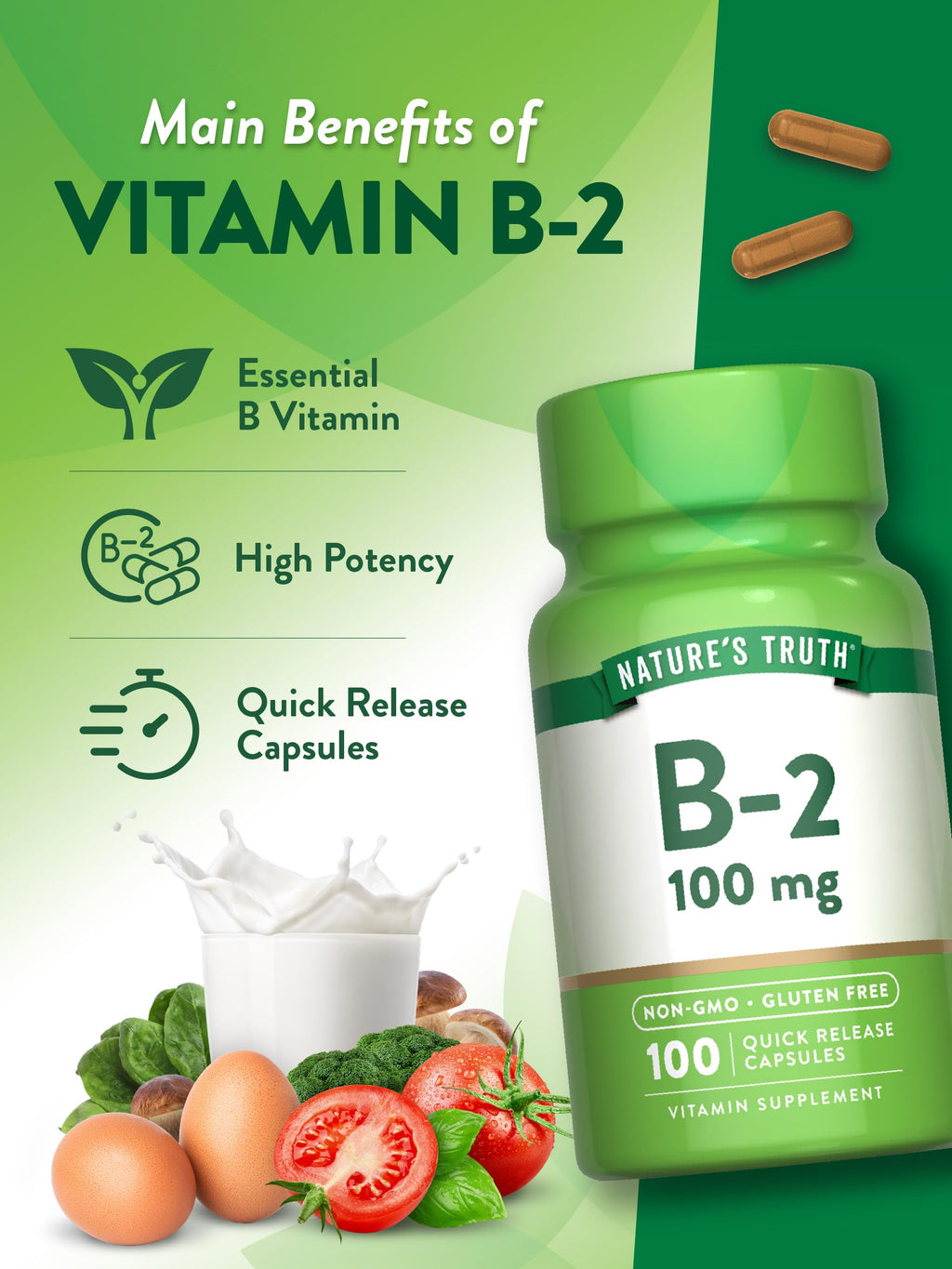 Nature's Truth B2 Vitamin Riboflavin 100mg - 100 Capsules - image 5