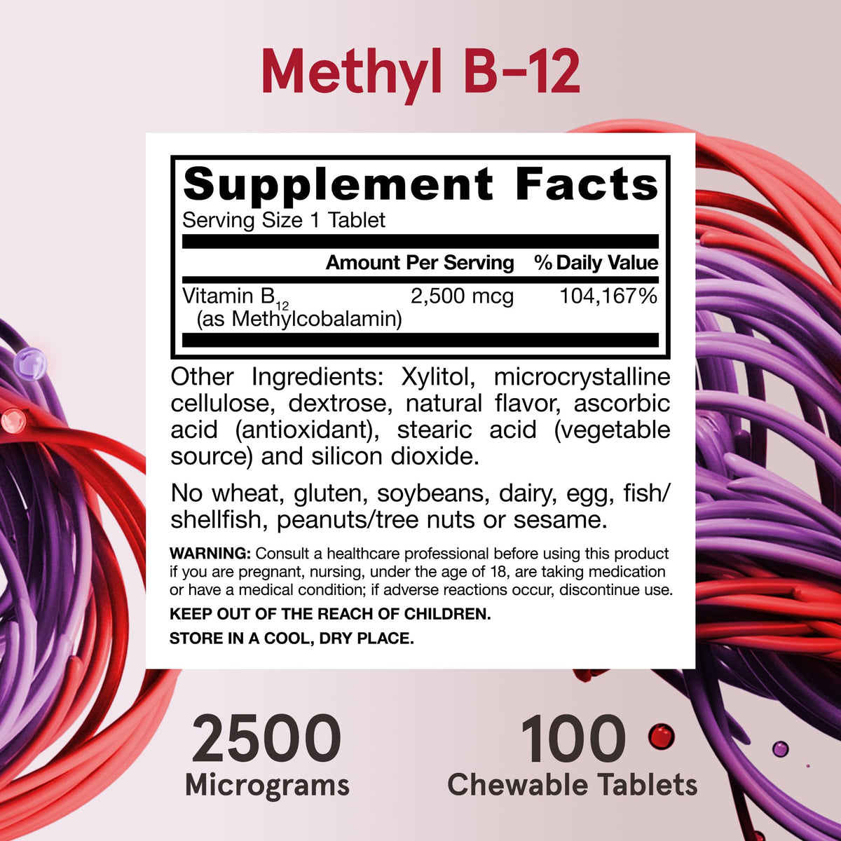 Jarrow Formulas Methyl Vitamin B-12 2500 mcg - 100 Chewable Tablets - image 5