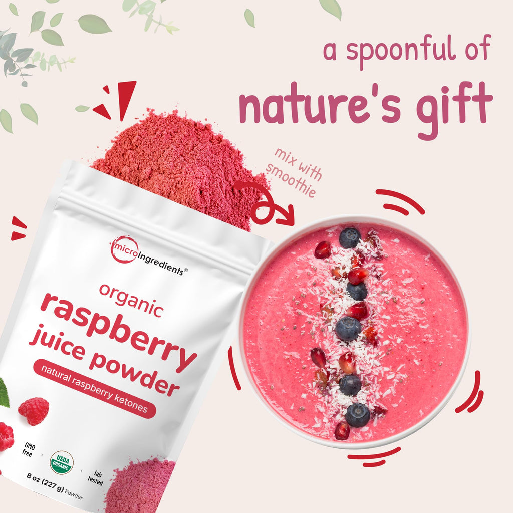 Micro Ingredients Organic Raspberry Juice Powder - 8 oz - image 6