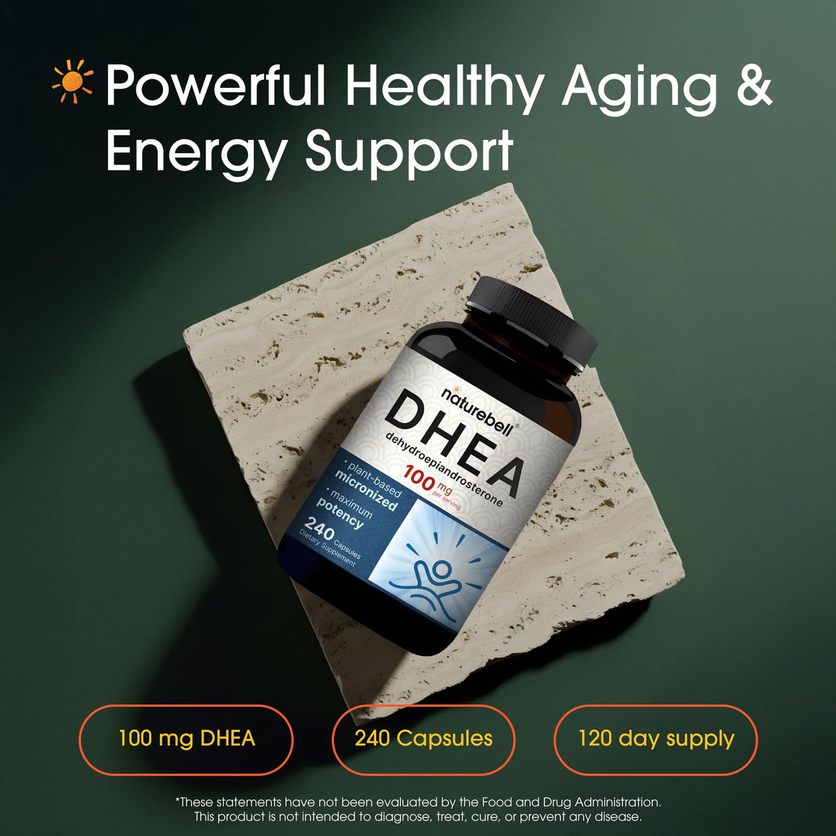 NatureBell DHEA 100mg Supplement for Healthy Aging - 240 Capsules - image 2