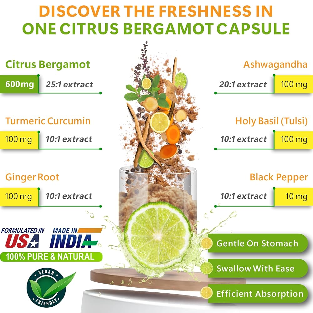 Herbpy Citrus Bergamot with Ashwagandha & Turmeric - 120 Vegan Capsules - image 2