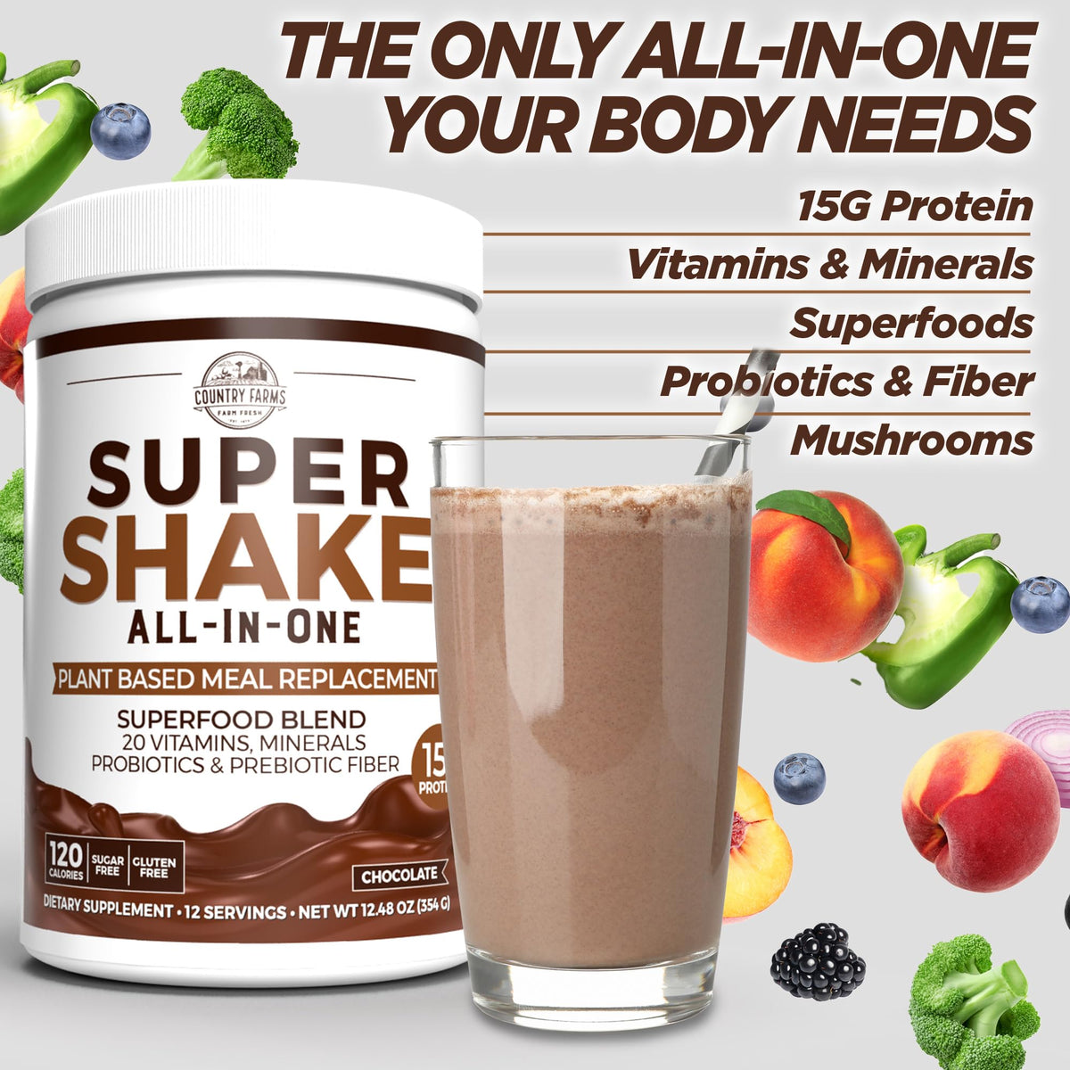 Country Farms All-in-One Super Shake Plant Protein Meal Replacement - image 3