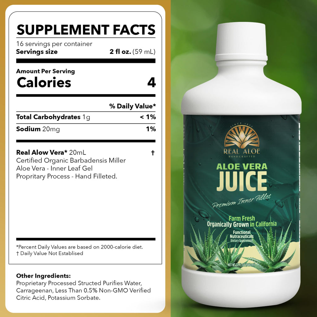 Real Aloe Organic Aloe Vera Juice - 32 fl oz - image 2