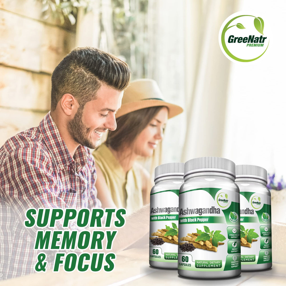 GreeNatr Organic Ashwagandha Capsules with Black Pepper - image 6