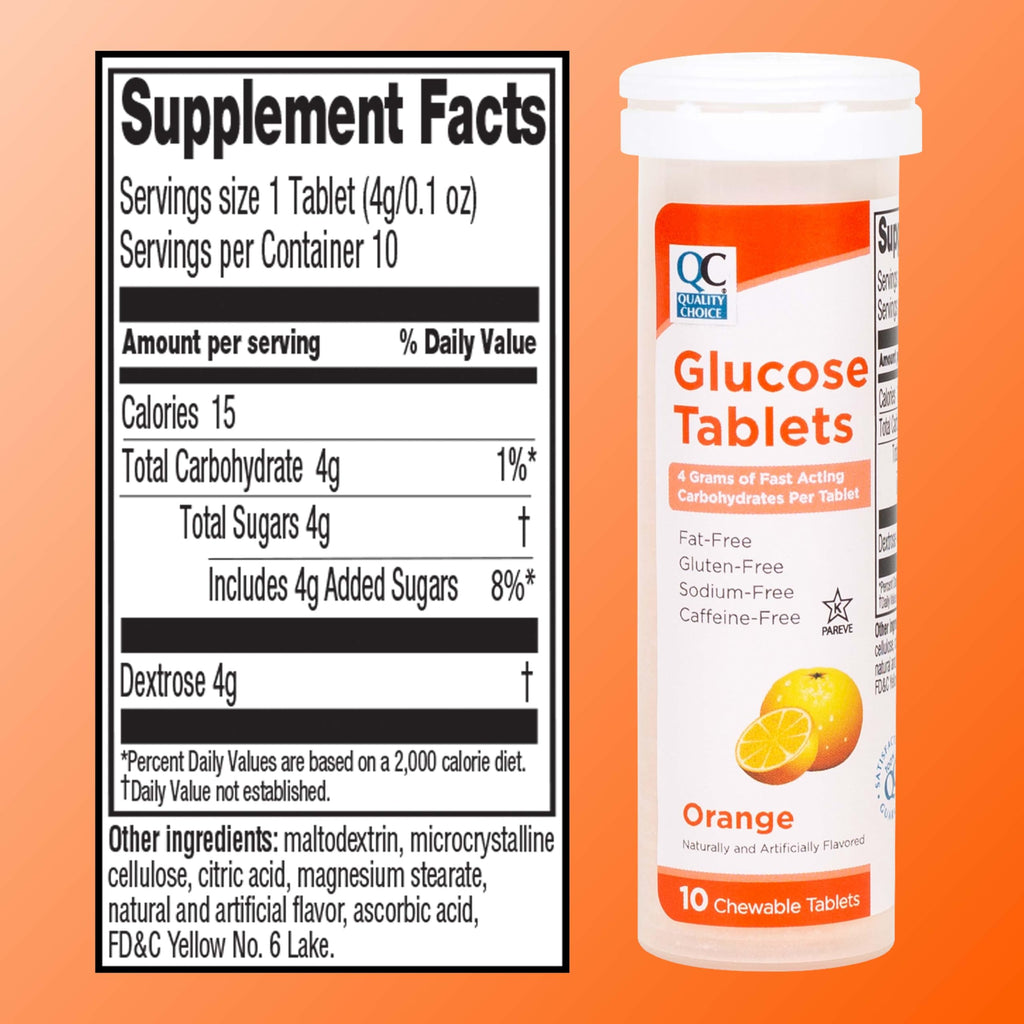 Quality Choice Fast Acting Glucose Tablets Orange Flavor - 30 Tablets - image 6