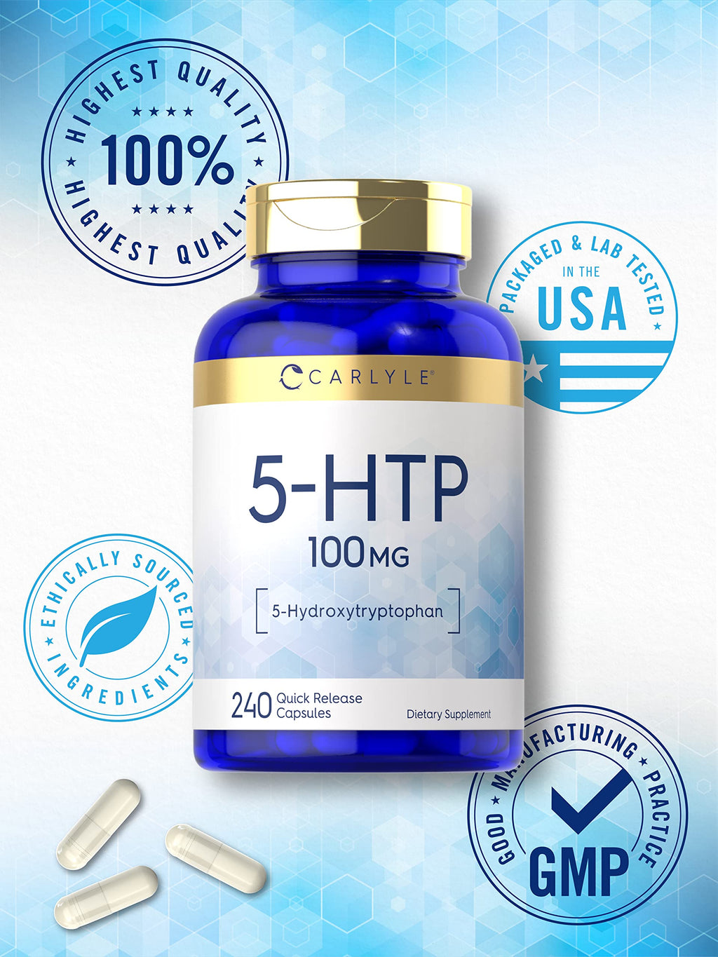 Carlyle 5-HTP 100mg - 240 Capsules - image 5