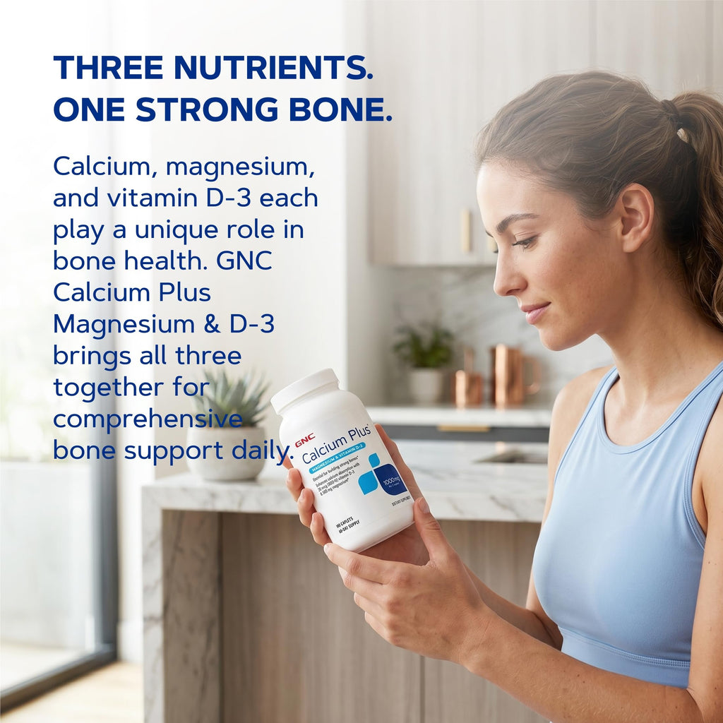GNC Calcium Plus Magnesium & Vitamin D-3 1000mg - 180 Caplets - image 7