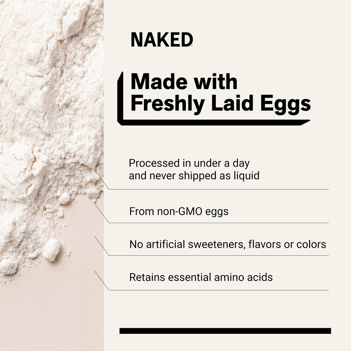 NAKED Egg White Protein Powder Unflavored - 3 Pounds - image 4