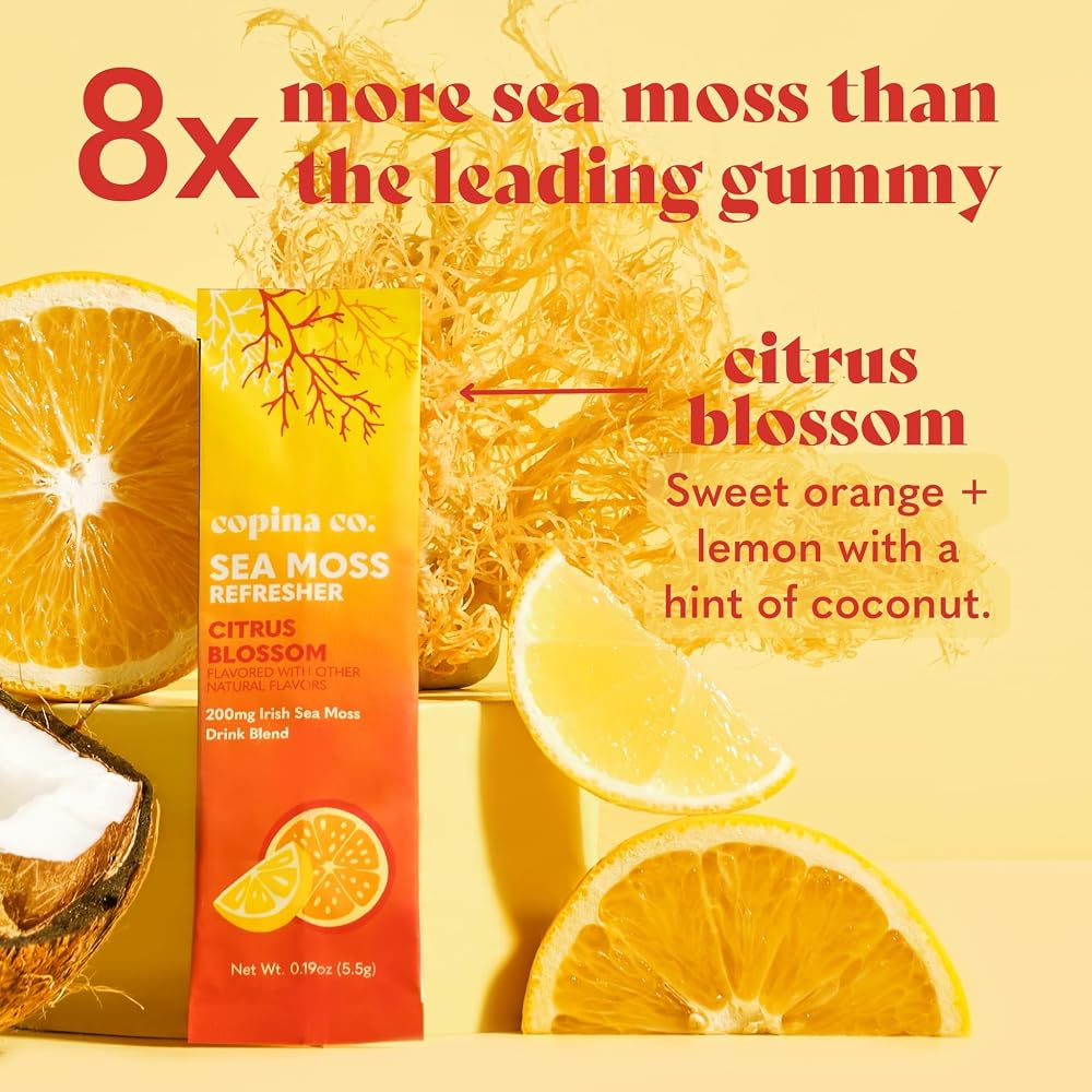 Copina Co. Organic Irish Sea Moss Citrus Blossom - 8 Packets - image 4
