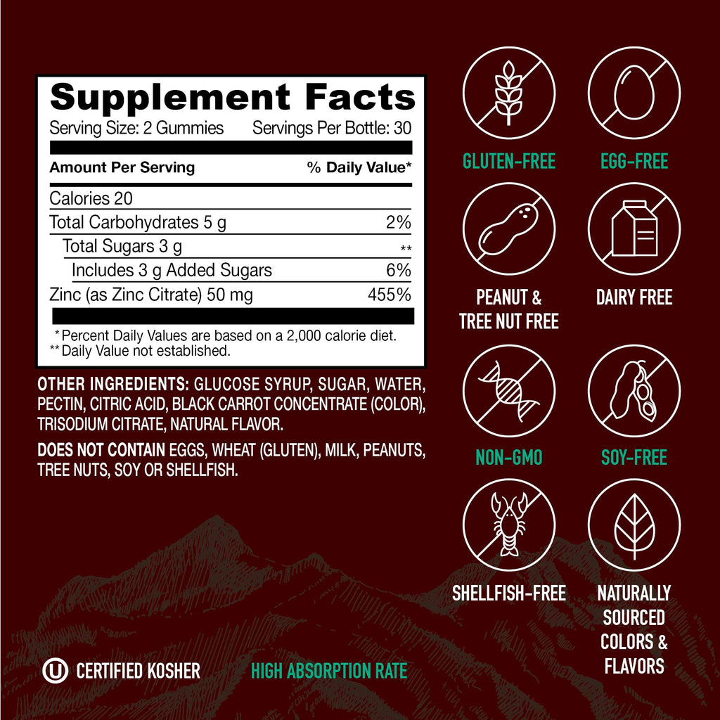 YUM-V'S Strong Earth Zinc Gummies 50 mg - 60 Count - image 6