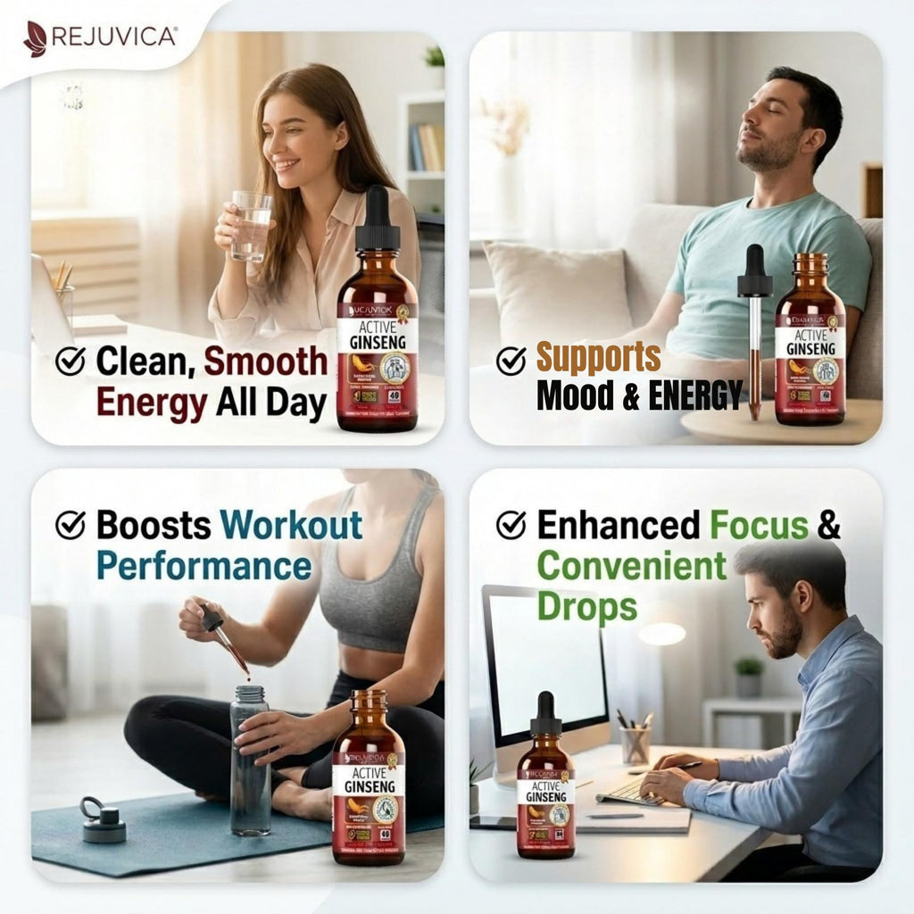 Rejuvica Health Active Ginseng Korean Red Panax Ginseng with Natural