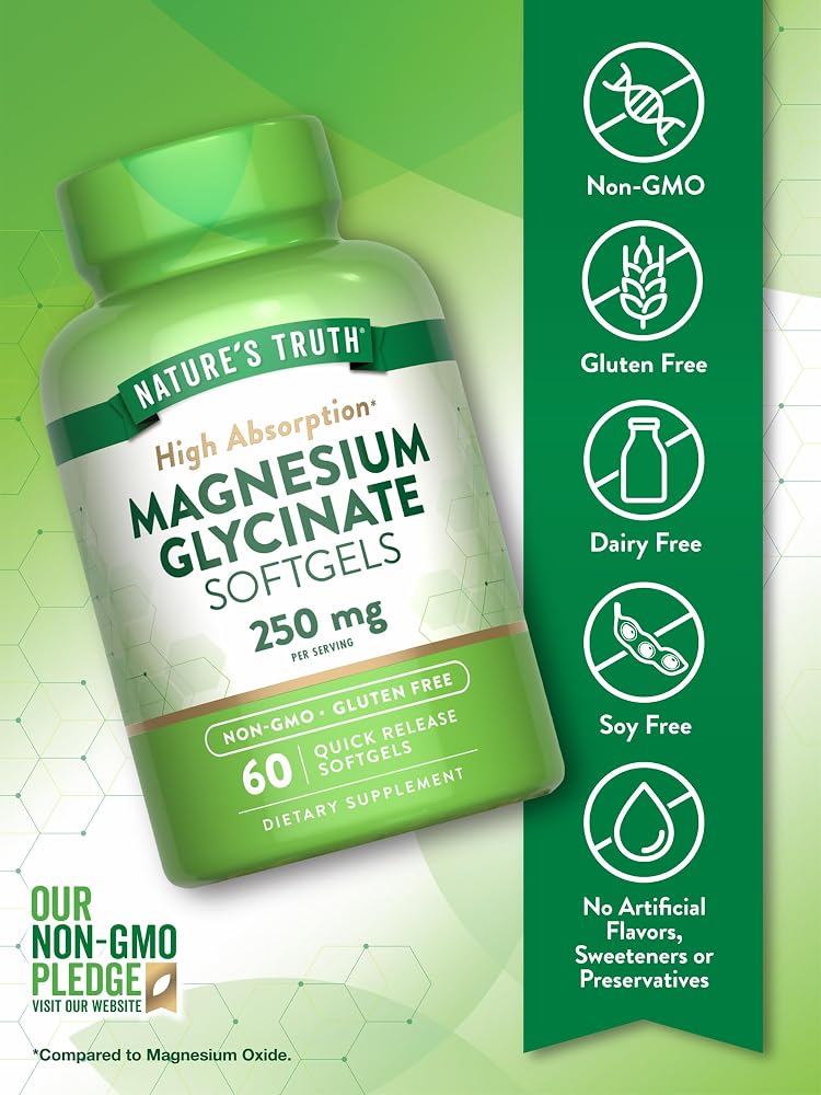 Nature's Truth Magnesium Glycinate 250mg - 60 Softgels - image 3