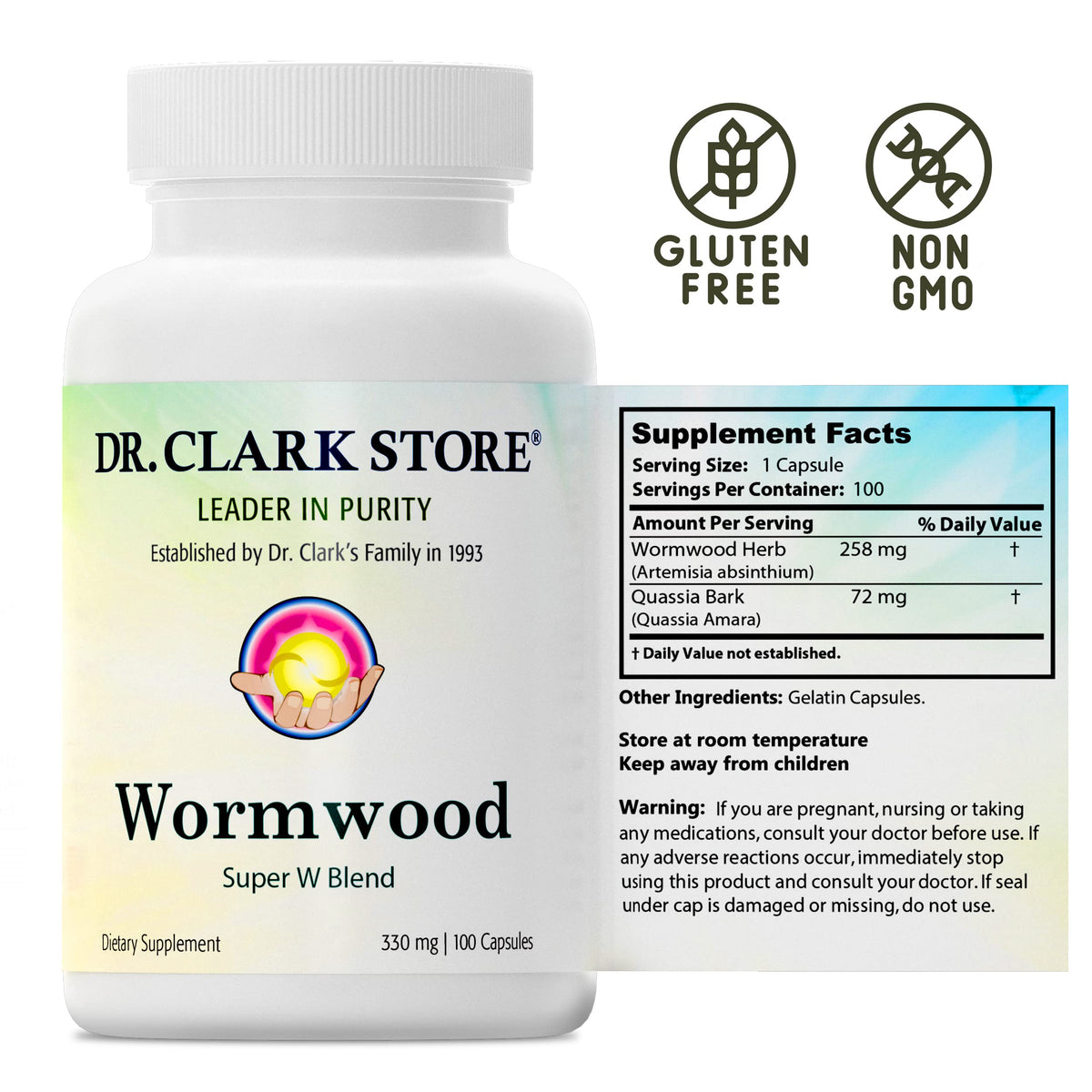 Dr Clark Super-W Wormwood Blend 330mg - 100 Capsules - image 2