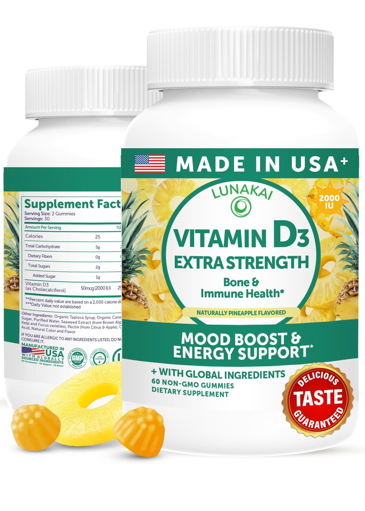 Lunakai Vitamin D3 2000 IU Gummies - 60 Count