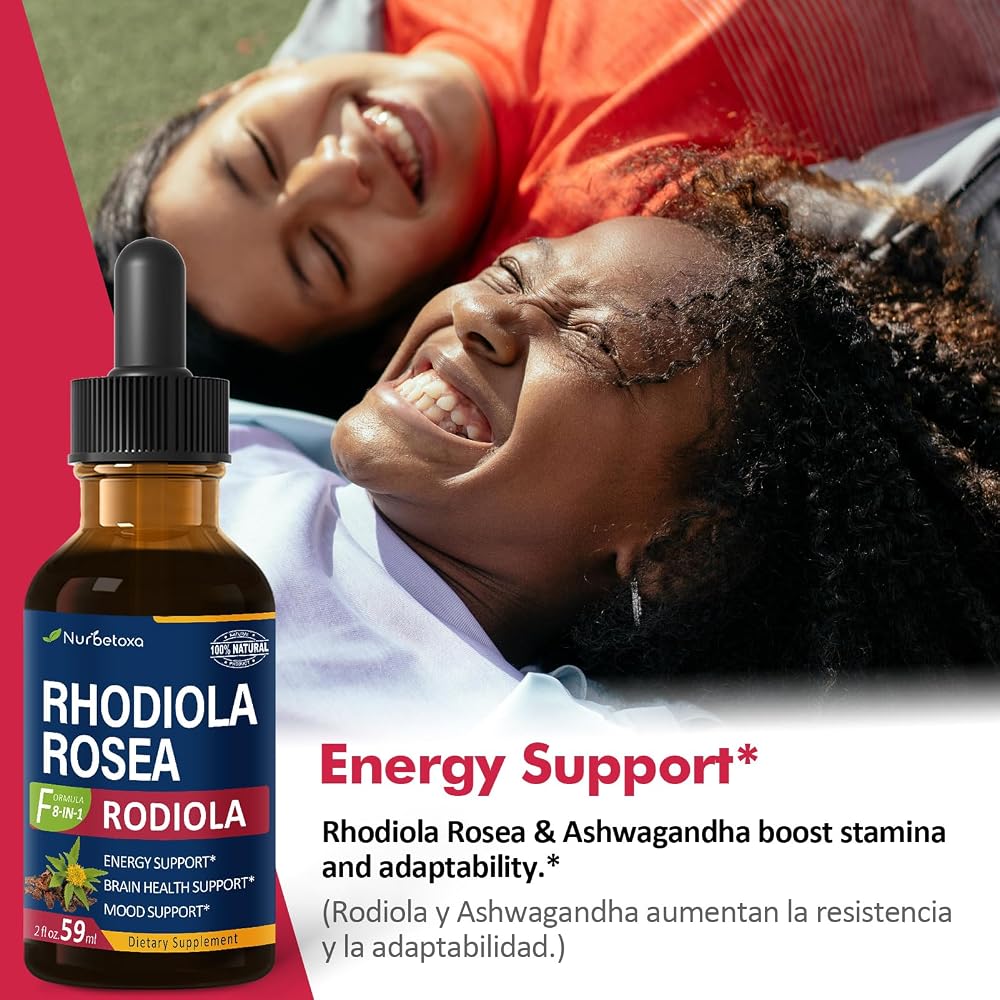 Nurbetoxa Rhodiola Rosea Herbal Drops for Energy & Brain Health - 2 Fl Oz - image 2