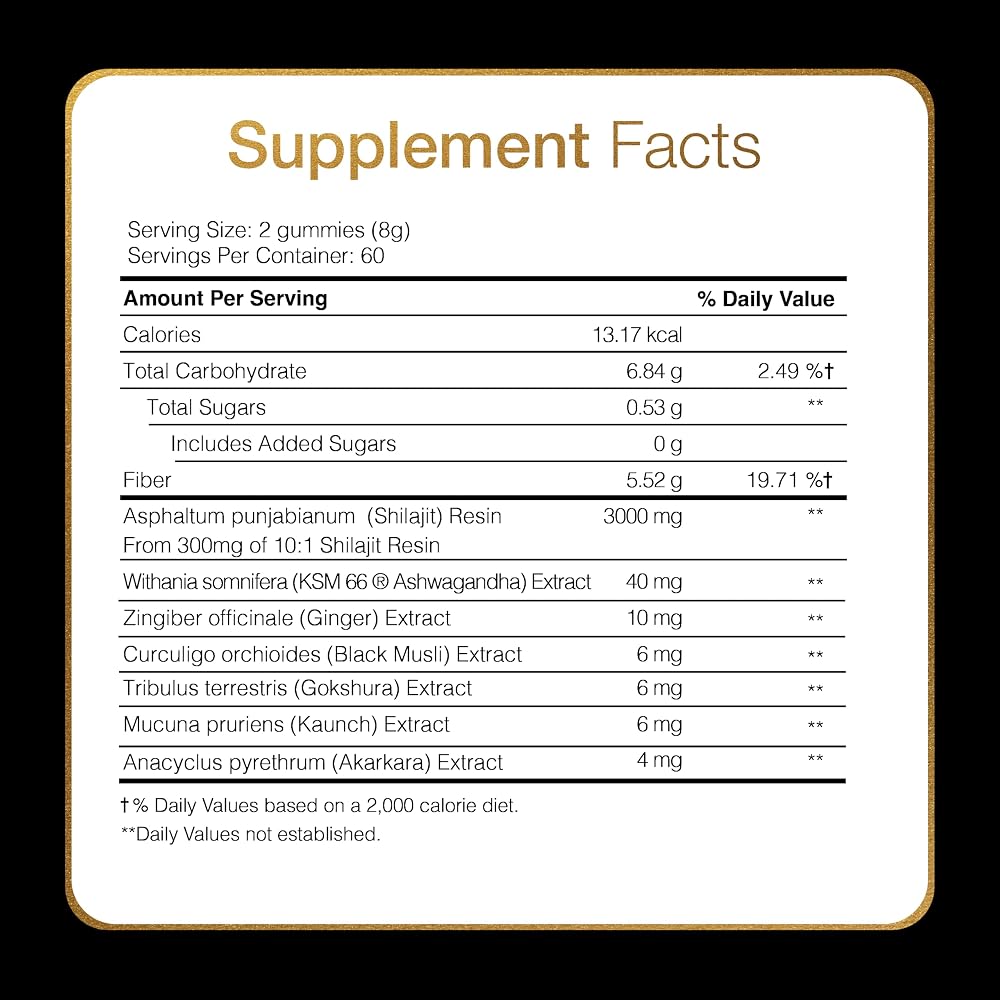 Be Bodywise Pure Himalayan Shilajit Gummies Gold I No Added Sugar I