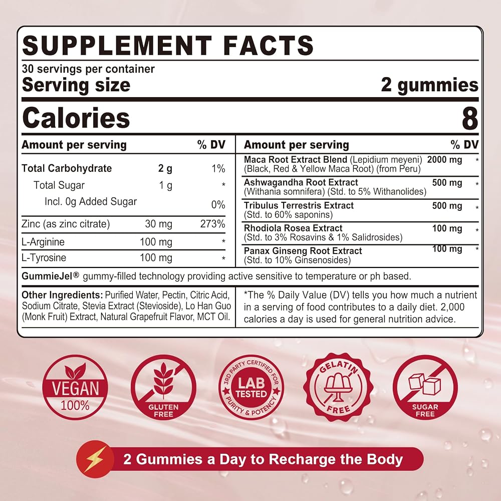 NEVISS Maca Root Filled Gummies 2000mg