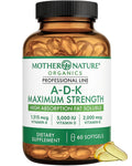 Mother Nature Organics ADK Vitamin D3 5000 IU - 60 Softgels
