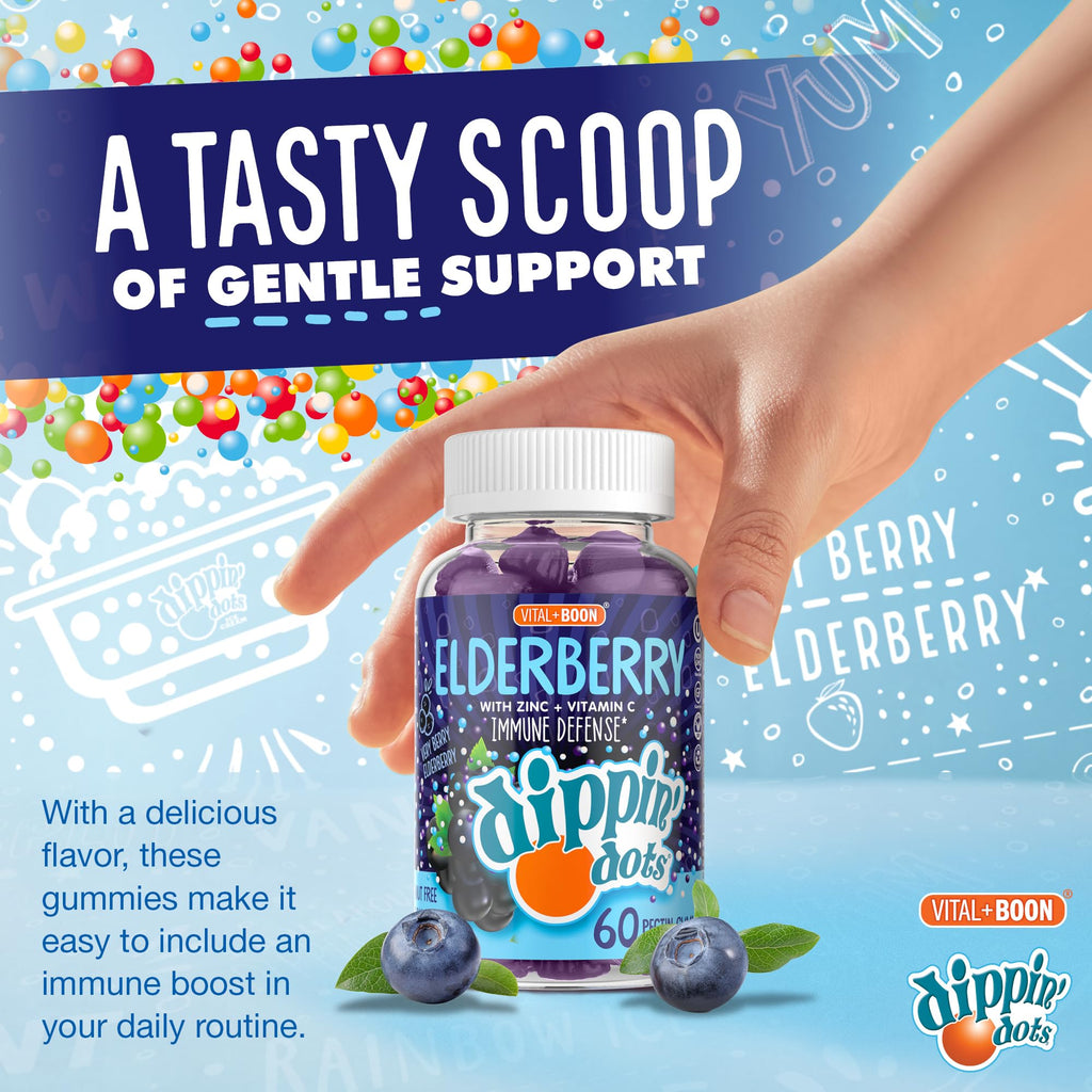 Vital+Boon Dippin’ Dots - Elderberry Gummies with Vitamin C & Zinc
