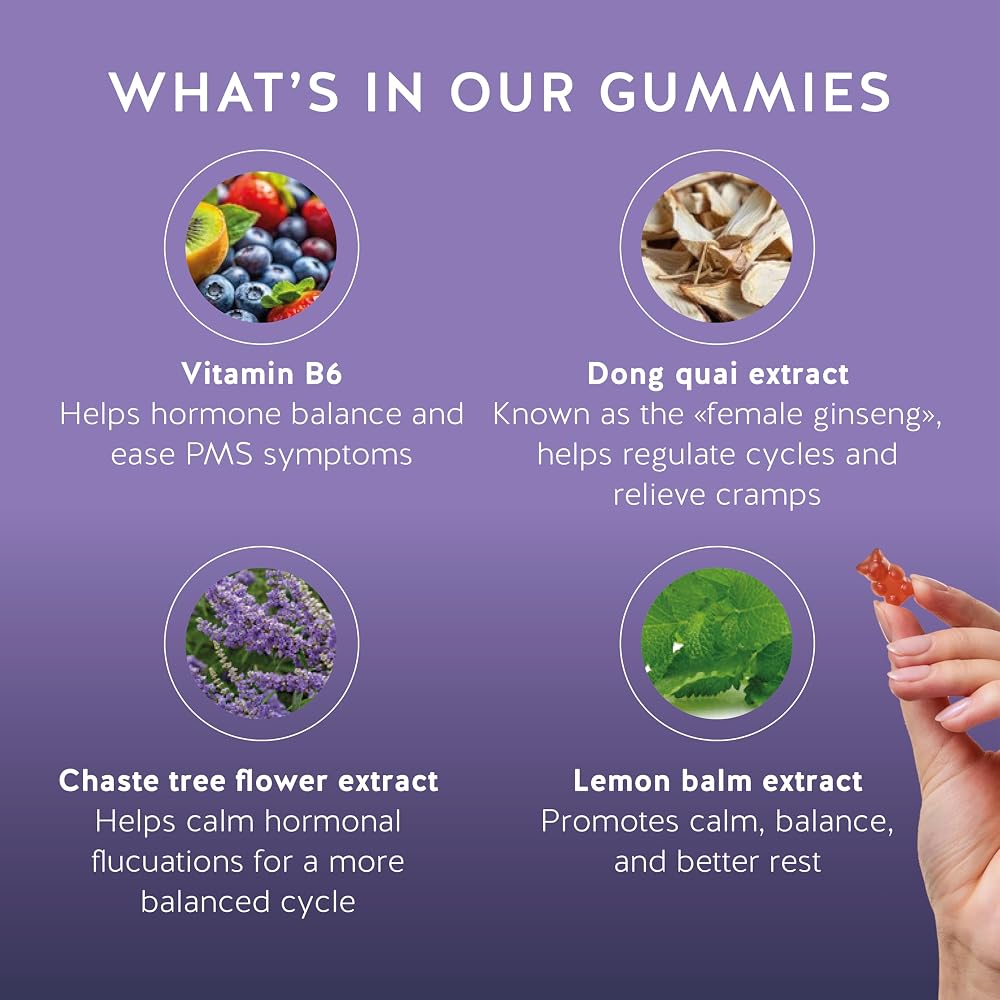 Bears with Benefits PMS Support Gummies with Vitamin B6 & Lemon Balm