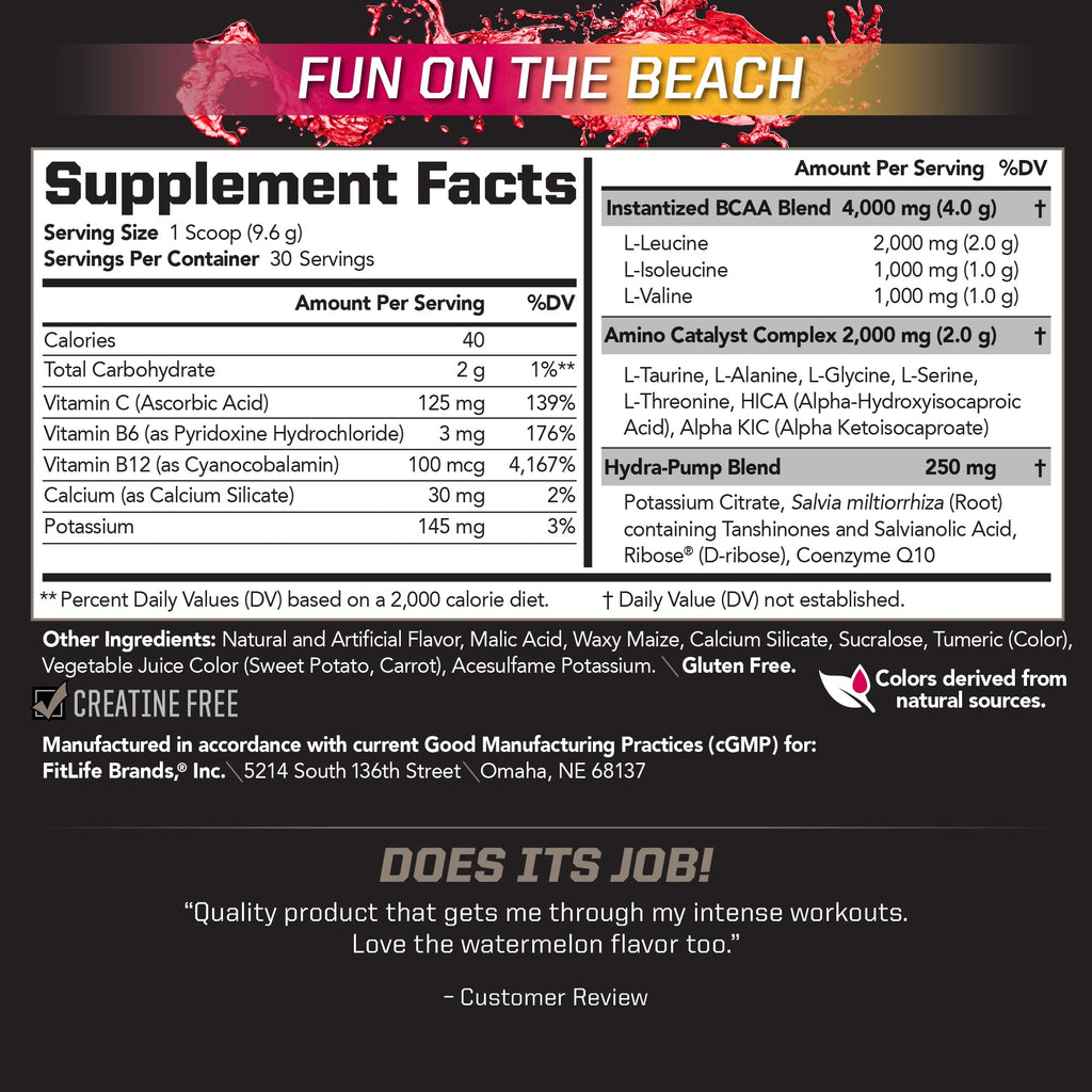 PMD Sports BCAA Stim-Free Fun On The Beach - 30 Servings