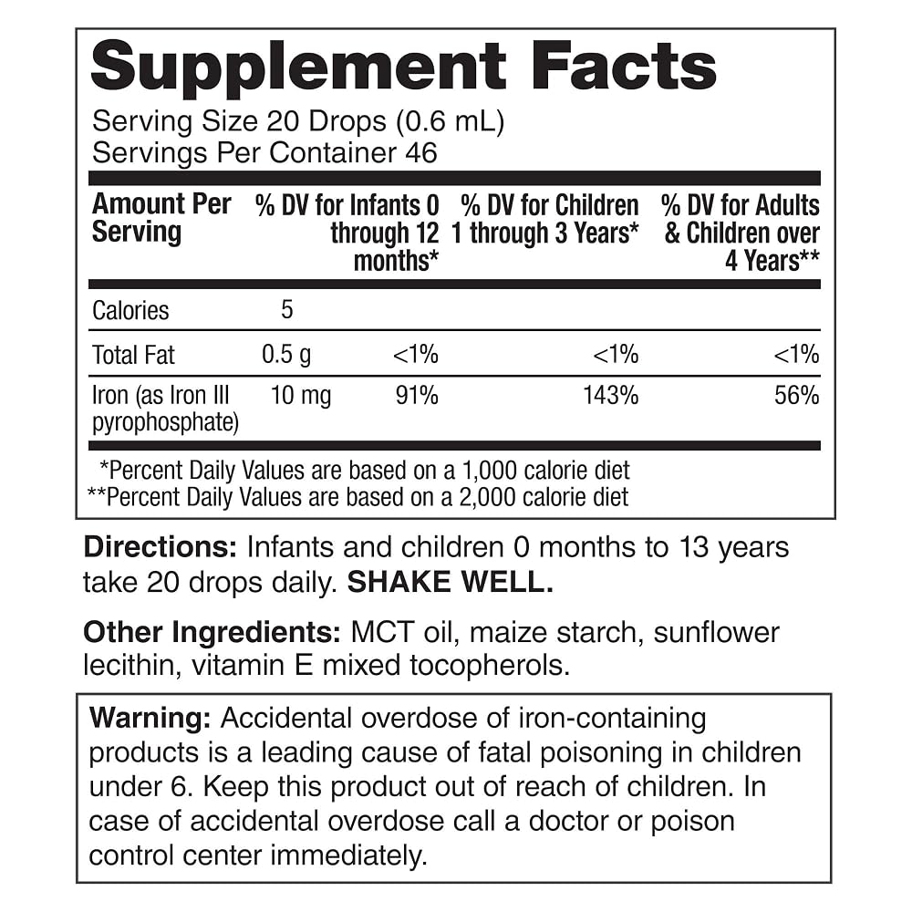 KidStar Nutrients BioFe Pure Iron Drops for Infants and Children - 1 Fl Oz - image 7